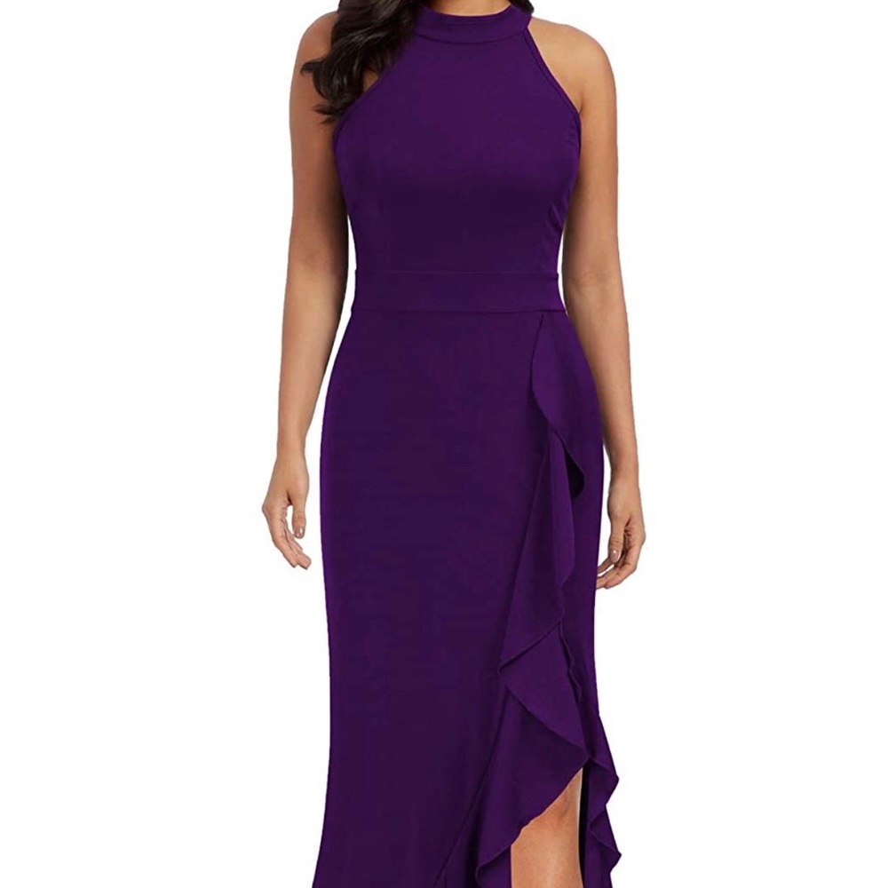 High Neck Split Bodycon Mermaid Cocktail Dress